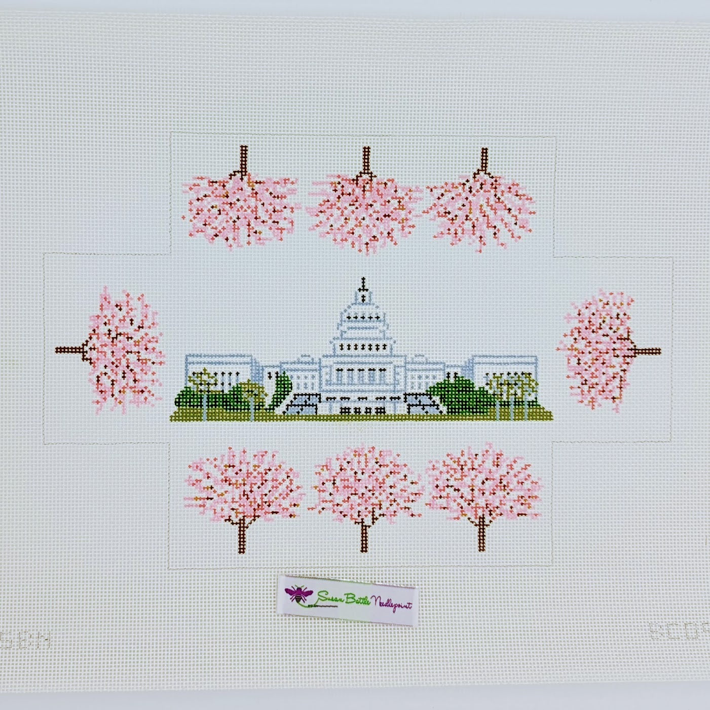 Capitol w. Cherry Blossoms Needle Minder Magnet