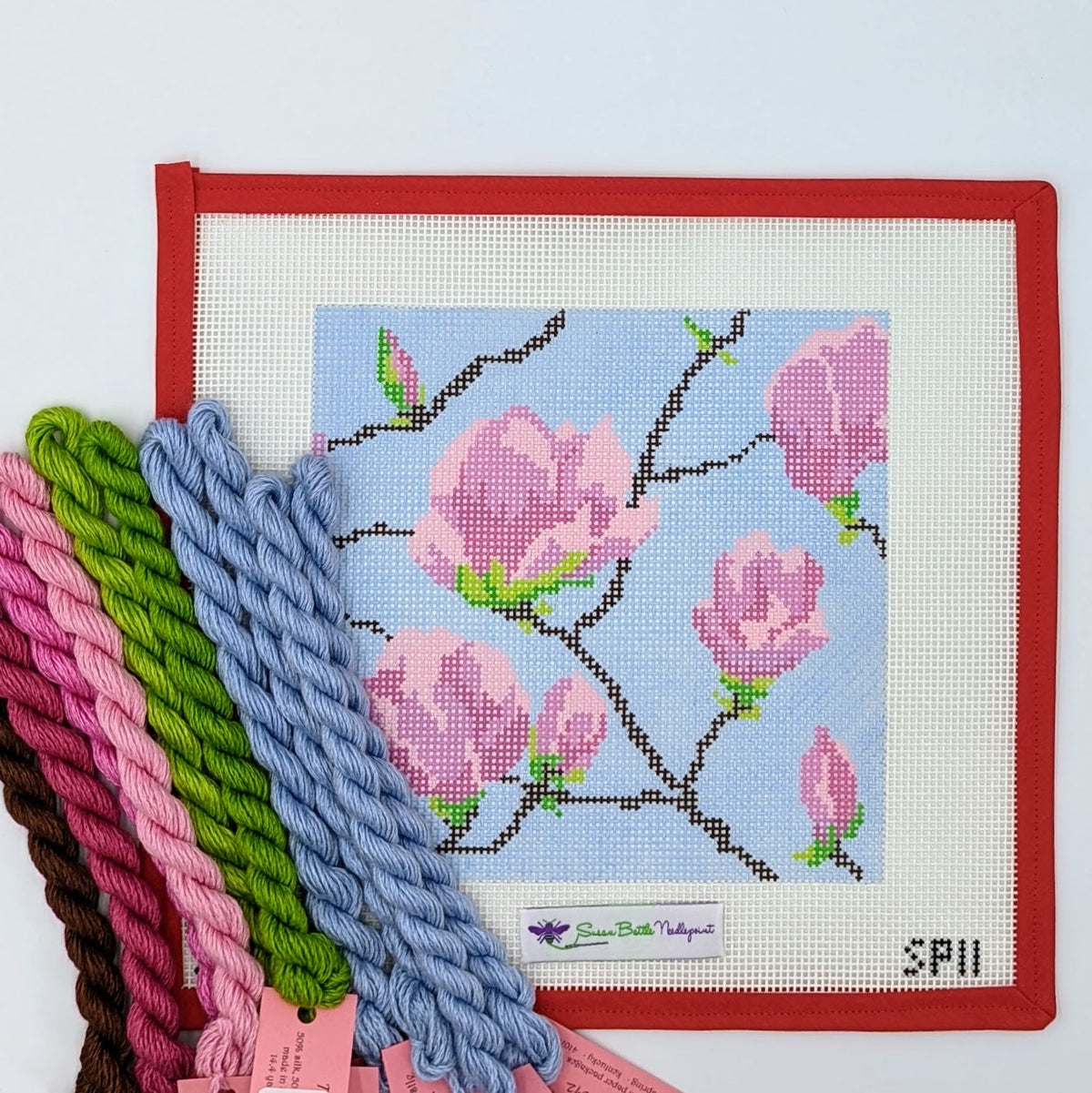 Magnolia Blossoms (on 10 mesh) WITH FIBERS